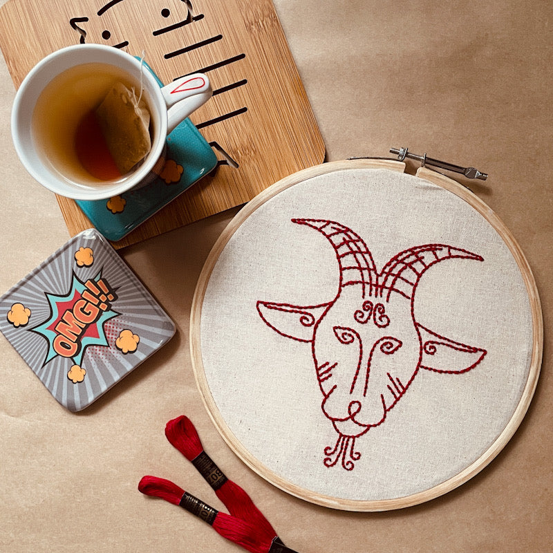 CAPRICORN DUO HOOP EMBROIDERY DIY KIT
