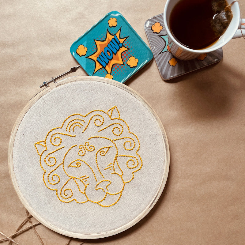 LEO DUO HOOP EMBROIDERY DIY KIT
