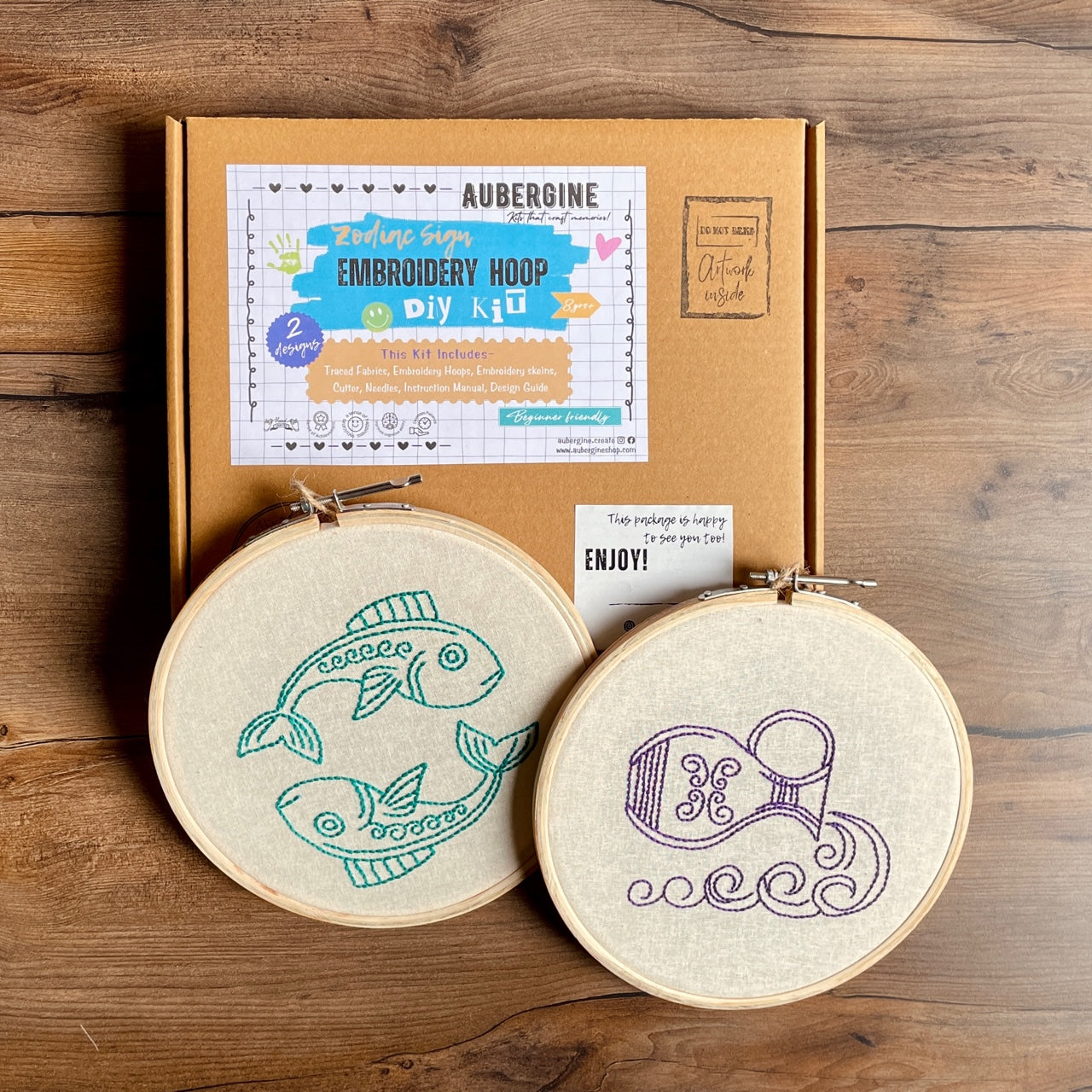 AQUARIUS DUO HOOP EMBROIDERY DIY KIT