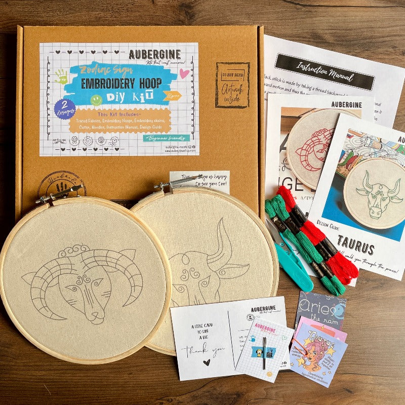 LEO DUO HOOP EMBROIDERY DIY KIT