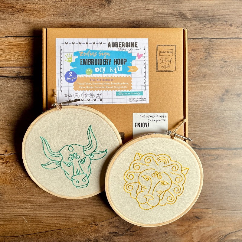 LEO DUO HOOP EMBROIDERY DIY KIT