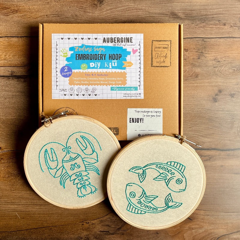 CANCER DUO HOOP EMBROIDERY DIY KIT