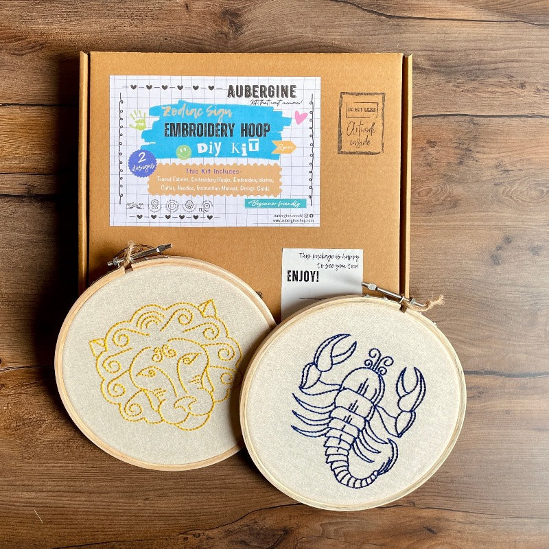 LEO DUO HOOP EMBROIDERY DIY KIT