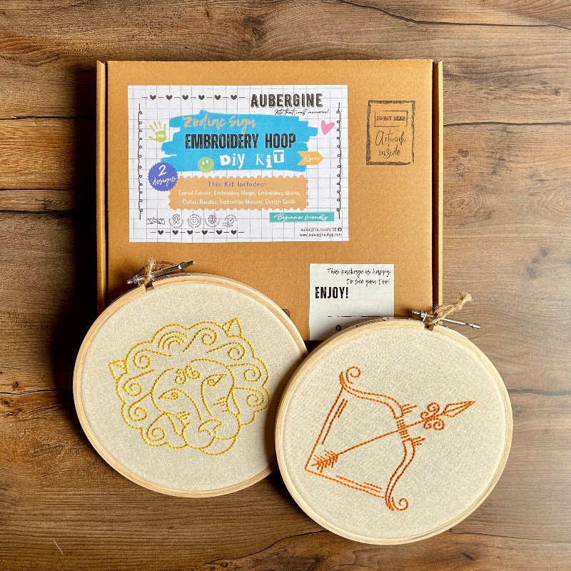 LEO DUO HOOP EMBROIDERY DIY KIT