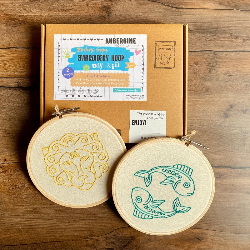 LEO DUO HOOP EMBROIDERY DIY KIT