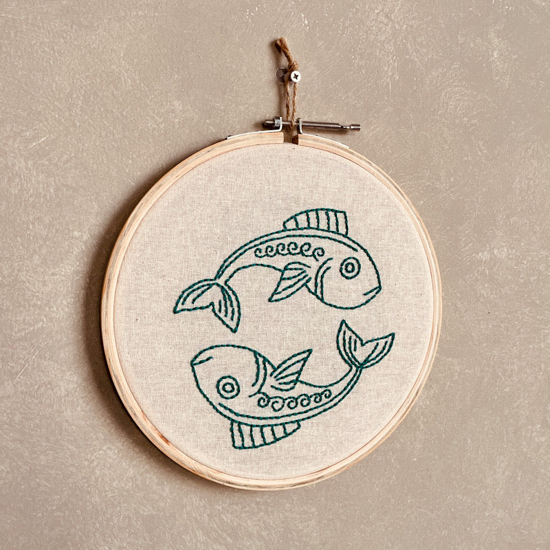 PISCES DUO HOOP EMBROIDERY DIY KIT