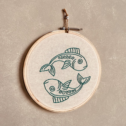 PISCES DUO HOOP EMBROIDERY DIY KIT