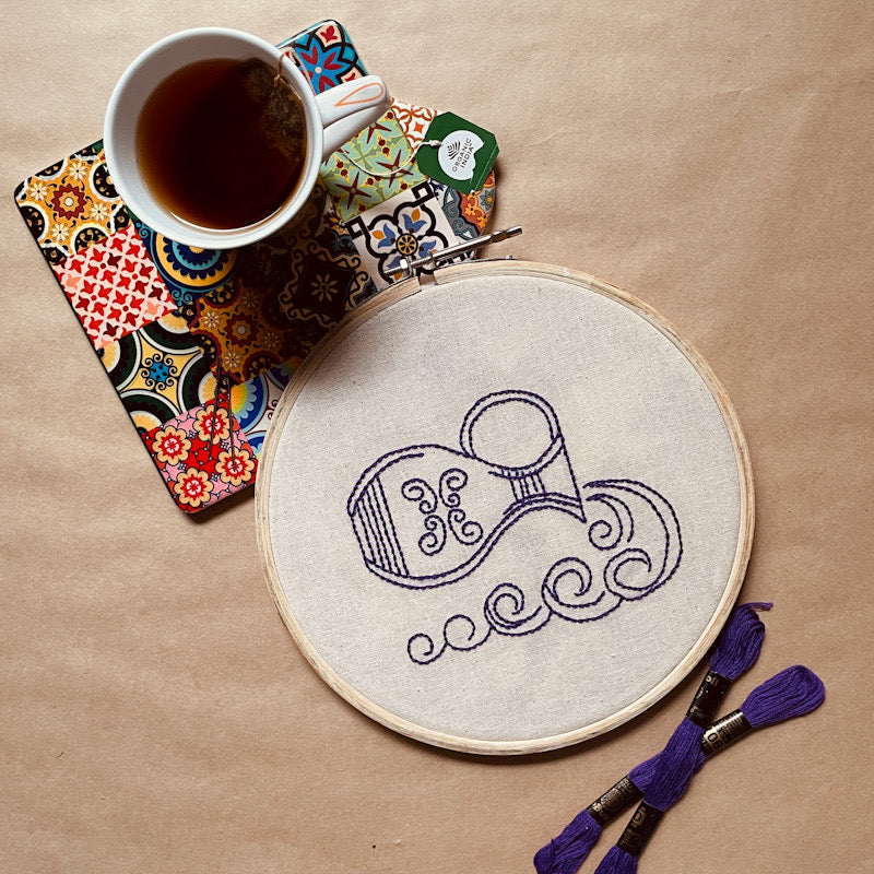 AQUARIUS DUO HOOP EMBROIDERY DIY KIT