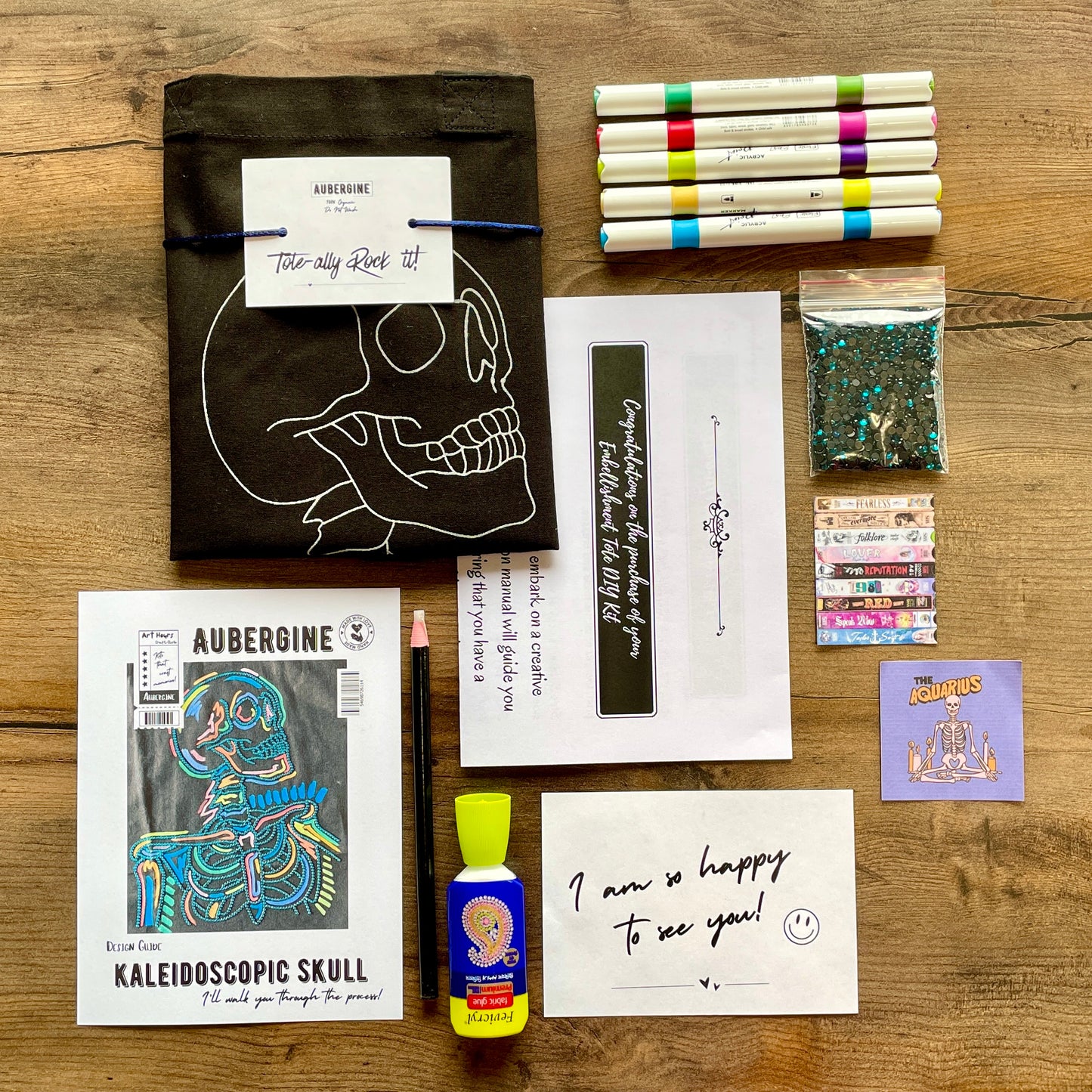 KALEIDOSCOPIC SKULL DIY TOTE KIT