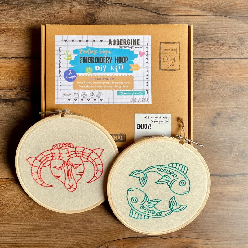 PISCES DUO HOOP EMBROIDERY DIY KIT
