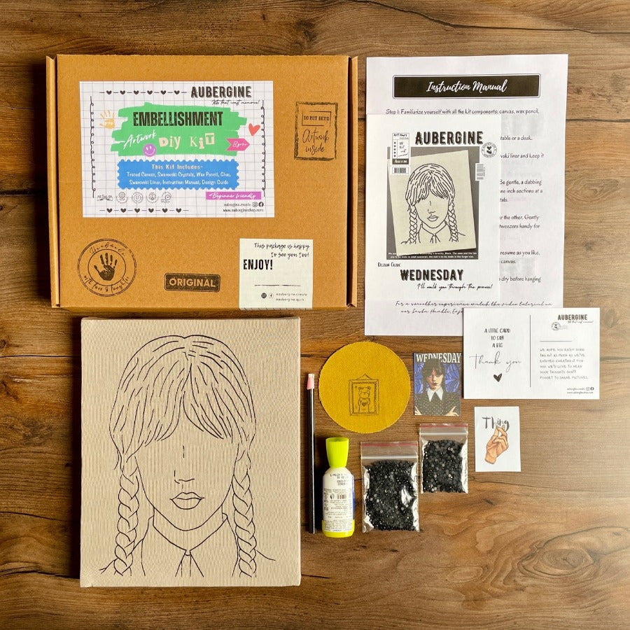 WEDNESDAY ADDAMS EMBELLISHMENT DIY ARTWORK KIT