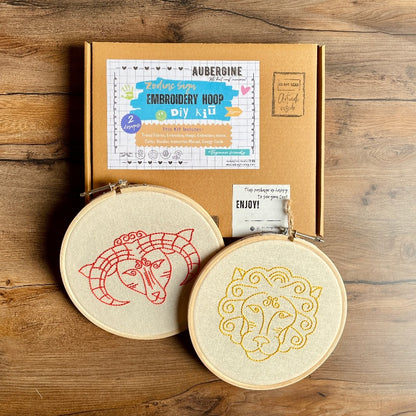 LEO DUO HOOP EMBROIDERY DIY KIT