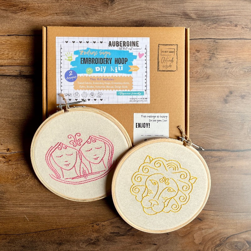 LEO DUO HOOP EMBROIDERY DIY KIT