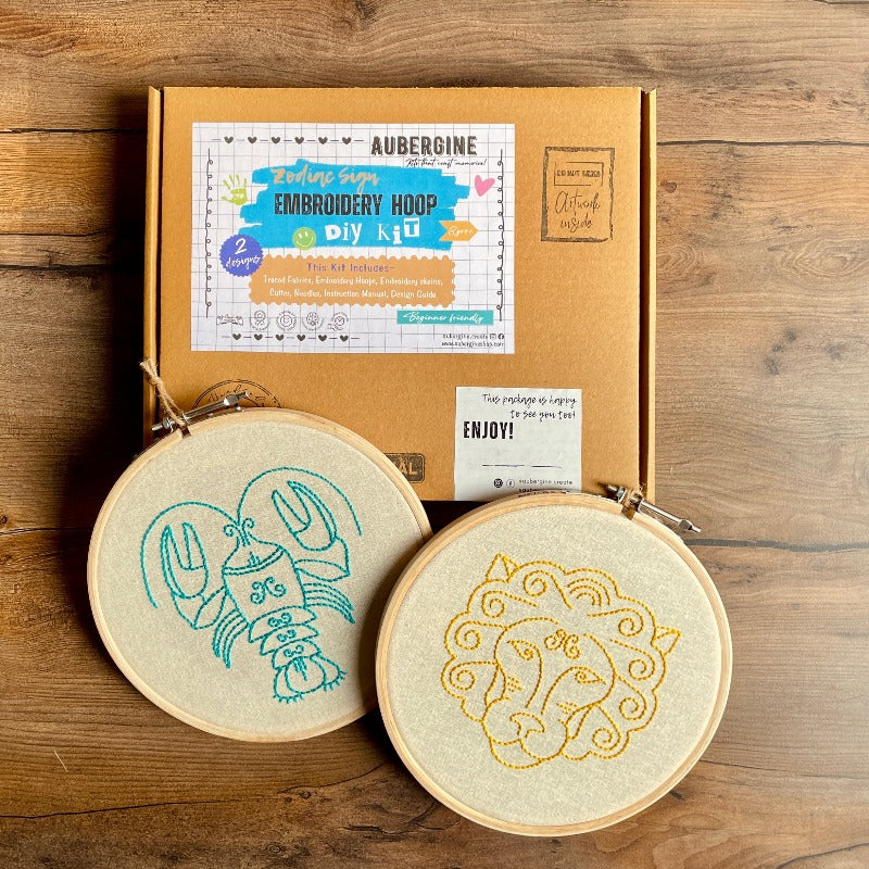 LEO DUO HOOP EMBROIDERY DIY KIT