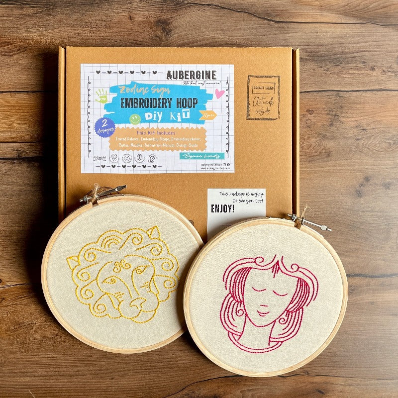 LEO DUO HOOP EMBROIDERY DIY KIT
