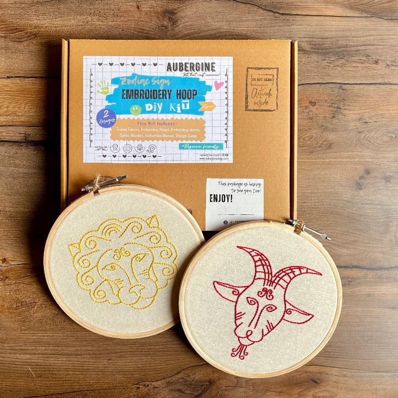 LEO DUO HOOP EMBROIDERY DIY KIT