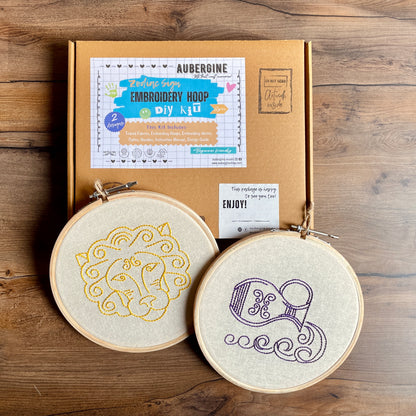 AQUARIUS DUO HOOP EMBROIDERY DIY KIT