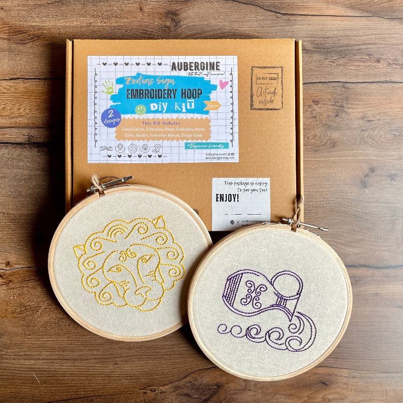 LEO DUO HOOP EMBROIDERY DIY KIT