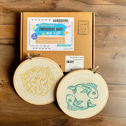 LEO DUO HOOP EMBROIDERY DIY KIT