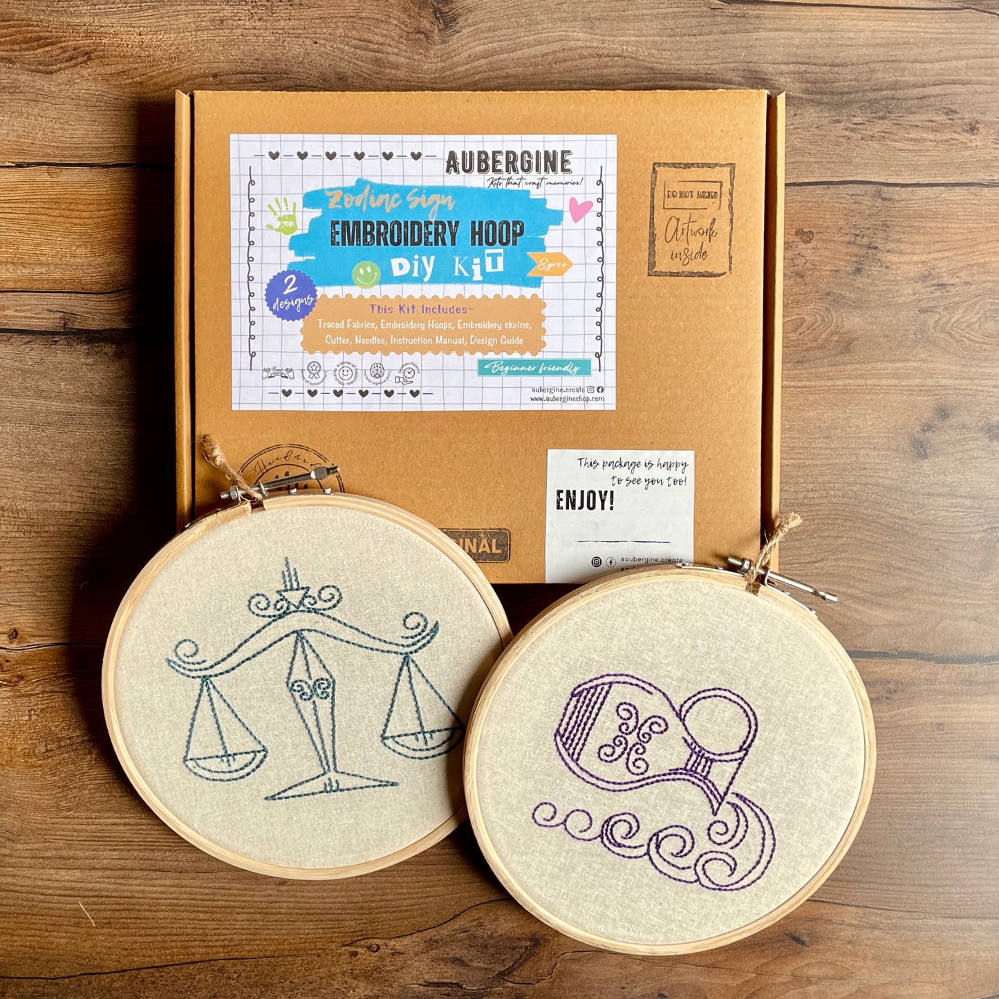AQUARIUS DUO HOOP EMBROIDERY DIY KIT