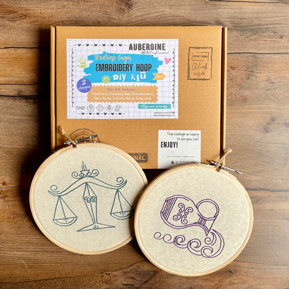 AQUARIUS DUO HOOP EMBROIDERY DIY KIT