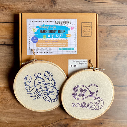 AQUARIUS DUO HOOP EMBROIDERY DIY KIT